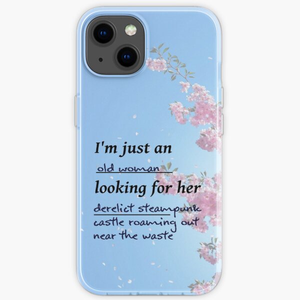 Howl's Moving Castle with background (ハウルの動く城) (Howl no Ugoku Shiro) I'm just an old woman looking for her moving castle iPhone Soft Case RB2507 product Offical howl moving castle Merch