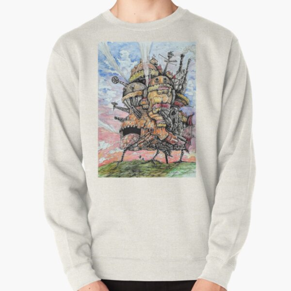 Howl's Howl's Moving Castle ink and watercolor drawing Pullover Sweatshirt RB2507 product Offical howl moving castle Merch