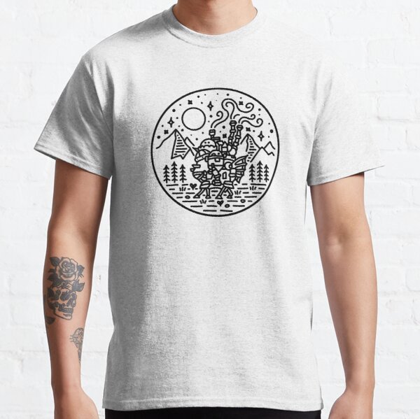 Howl's moving castle - black outline Classic T-Shirt RB2507 product Offical howl moving castle Merch