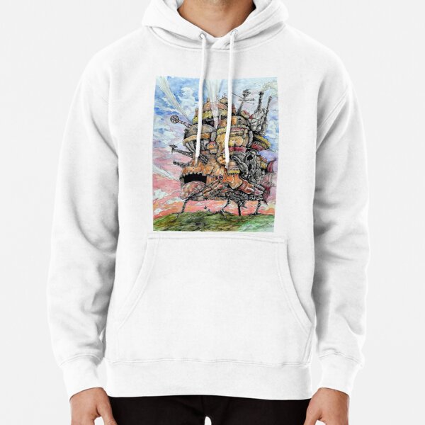 Howl's Howl's Moving Castle ink and watercolor drawing Pullover Hoodie RB2507 product Offical howl moving castle Merch