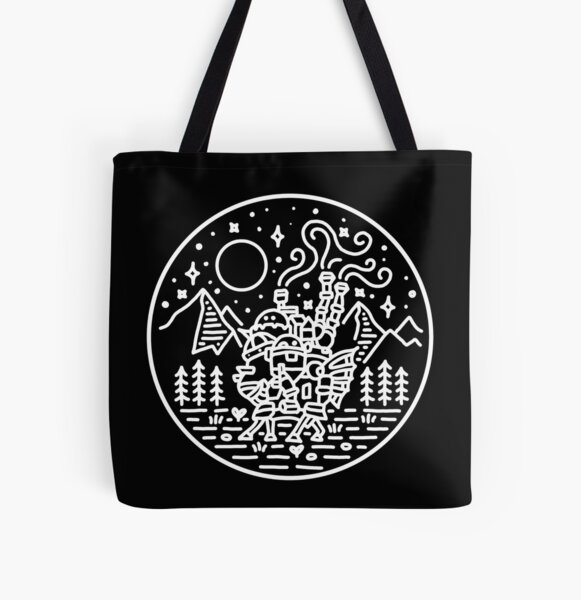 Howl's moving castle - white outline All Over Print Tote Bag RB2507 product Offical howl moving castle Merch