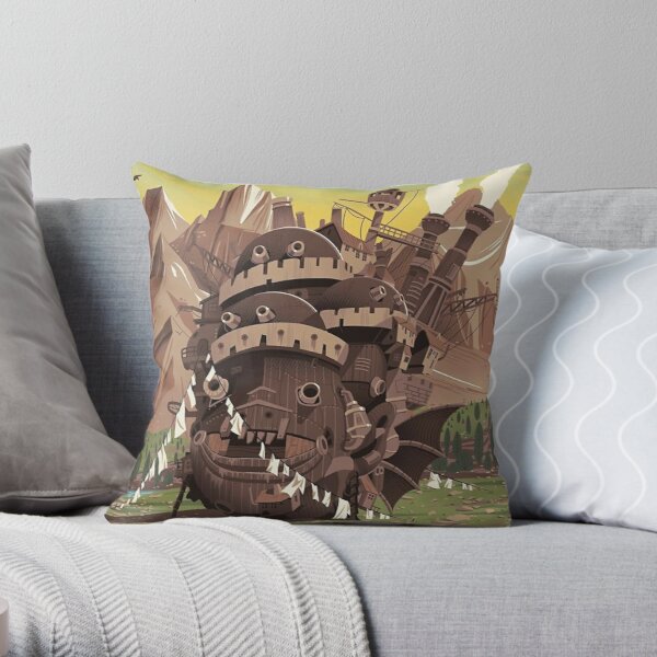 Vintage Howl's Moving Castle Throw Pillow RB2507 product Offical howl moving castle Merch