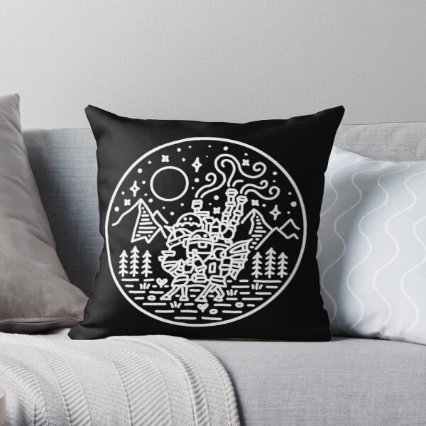 Howl's moving castle - white outline Throw Pillow RB2507 product Offical howl moving castle Merch