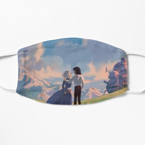howl's moving castle print Flat Mask RB2507 product Offical howl moving castle Merch